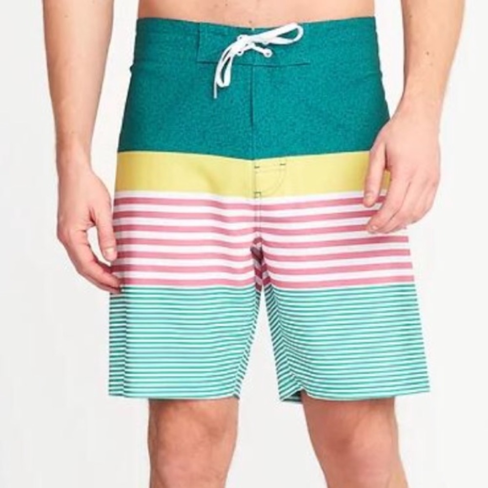 Old Navy Men’s Board Shorts - Teal Striped NWT 38W